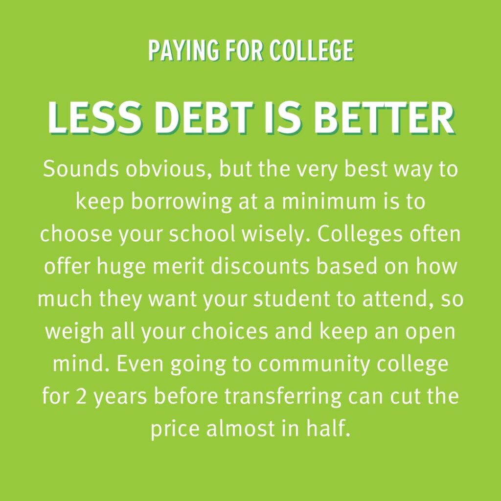 Best way to keep borrowing at a minimum is to choose your college wisely