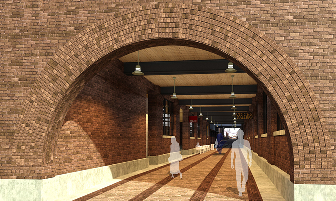 Architectural rendering of public walkway