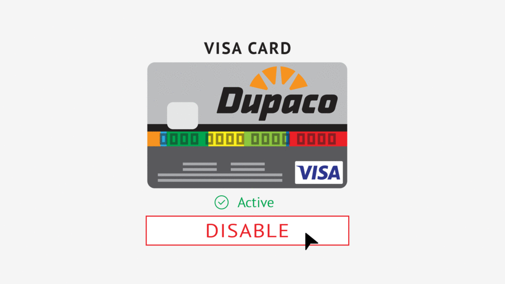 Dupaco Card Security Option