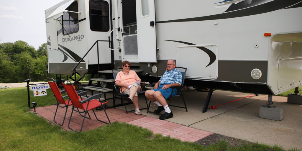 Dupaco members Eunice and Bob Boyd enjoy their RV in Altoona, Iowa.