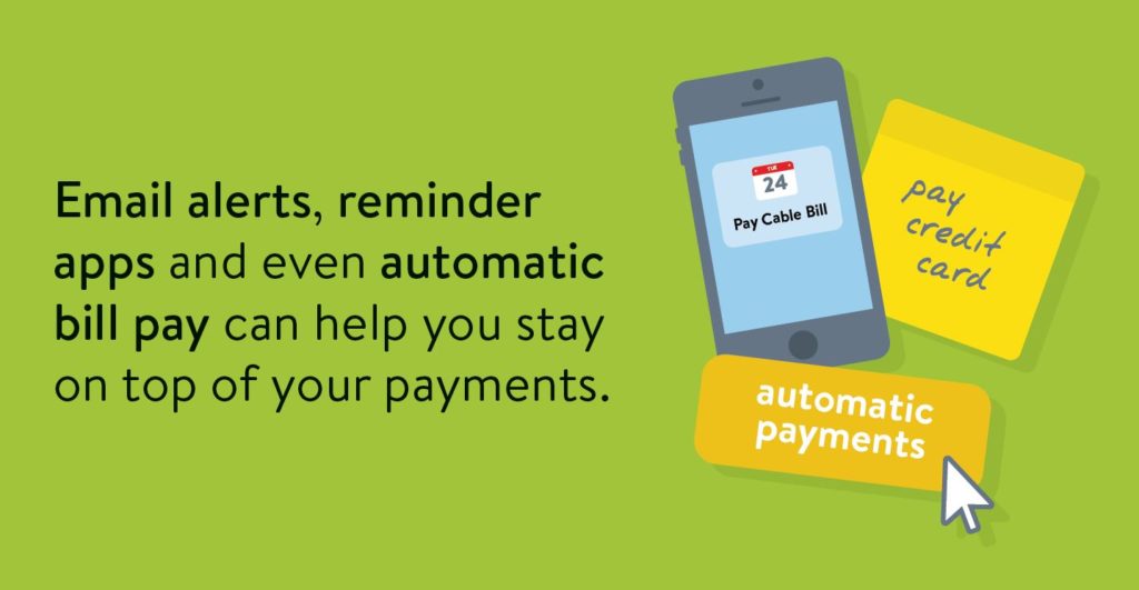 Building credit tip: Email alerts, reminder apps and even automatic bill pay can help you stay on top of your payments.