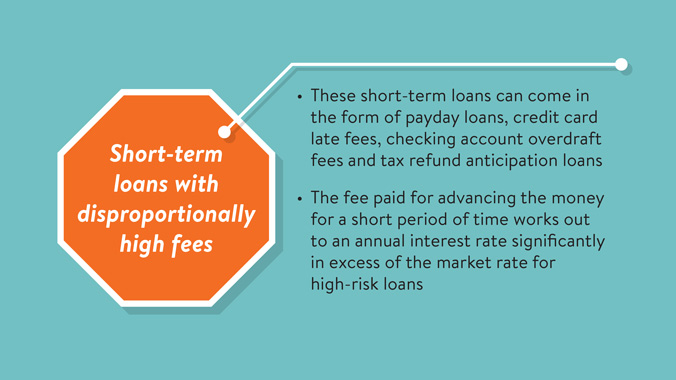 Telltale warning signs of predatory lending: Short-term loans with disproportionally high fees