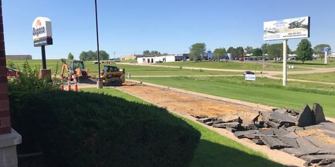 Construction started in June 2020 for the Platteville branch makeover. (J. Roling/Dupaco photo)