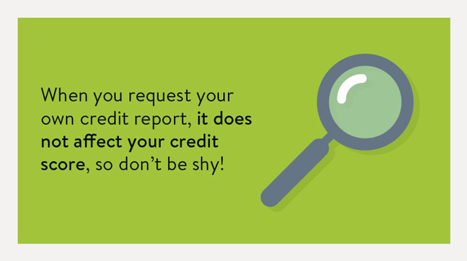 When you request your own credit report, it does not affect your credit score, so don't be shy!