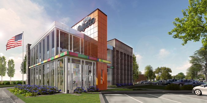 Architectural rendering of the Edgewood Road branch in Cedar Rapids, Iowa.