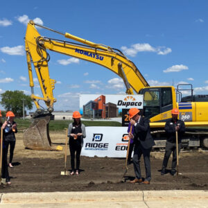 Dupaco staff and members from Grow Cedar Valley kick-off construction May 12 at the site of Dupaco’s newest full-service branch located at 126 Brandilynn Blvd., at the northeast corner of the intersection of Viking Road and Highway 58 in Cedar Falls, Iowa. (Grow Cedar Valley photo)