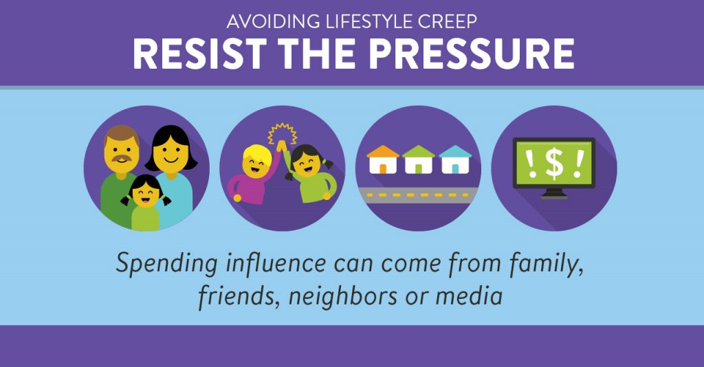 Spending influence can come from family, friends, neighbors or media. Resist the pressure.