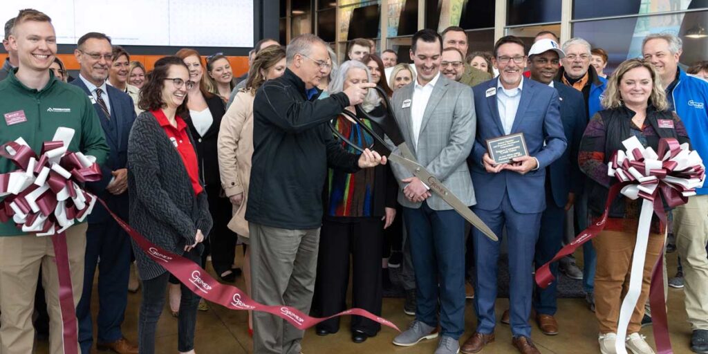 Dupaco staff joined community leaders in a ribbon-cutting ceremony today at the newest learning lab branch in Grimes, Iowa. (S. Morgan photos)