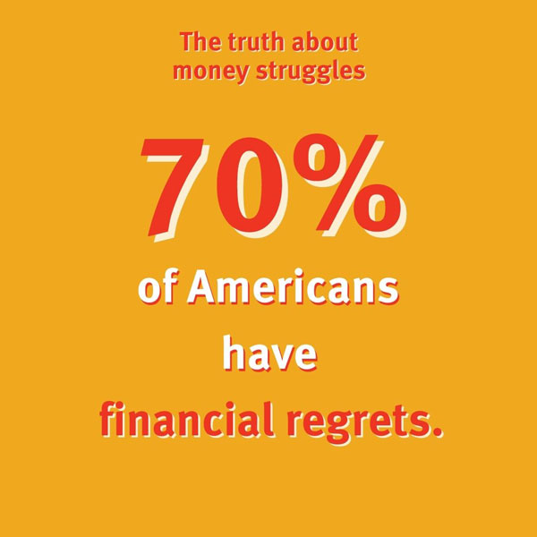 The truth about money struggles: 70% of Americans have financial regrets.