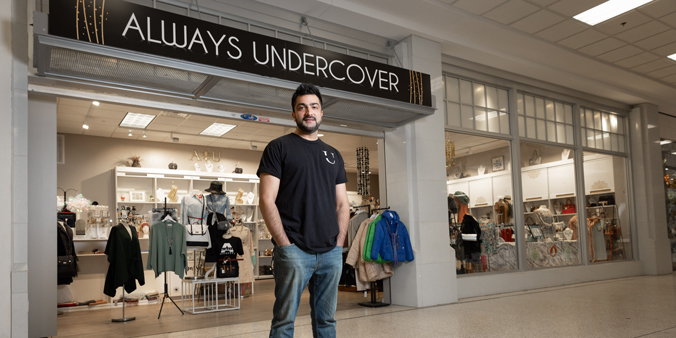 Dupaco member Karan Dhawan owns the boutique Always Undercover in Merle Hay Mall in Des Moines, Iowa. (S. Morgan photo)