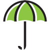 Illustration of a green umbrella