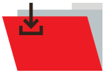 Red file folder with black upload arrow