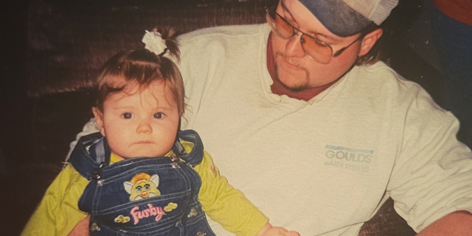 Dupaco's Jordan Kuehl with dad as a young girl.