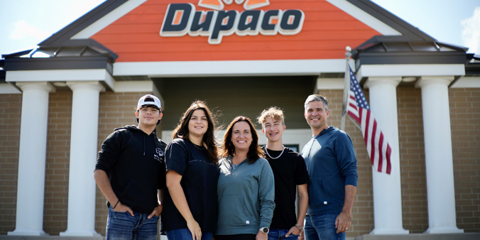 Gardner family in front of Dupaco. (DreamCatcher photo)