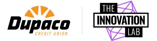 Gift-of-Innovation-partnership-lockup (1) Dupaco Credit Union Logo and The Innovation Lab logo