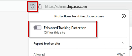 Example of where to find the Enhanced Tracking Protection setting in the Firefox browser.